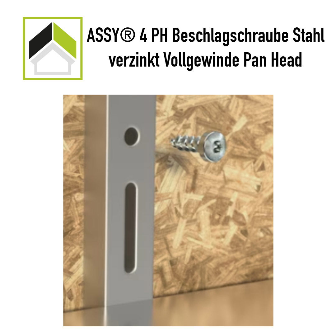 ASSY Beschlagschraube Panhead Vollgewinde 3,5 x 12 – Bild 3